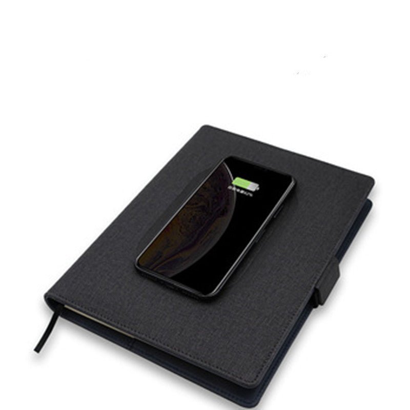 POWERFOLIO – A5 Leather Notebook with Built-in Wireless Charger