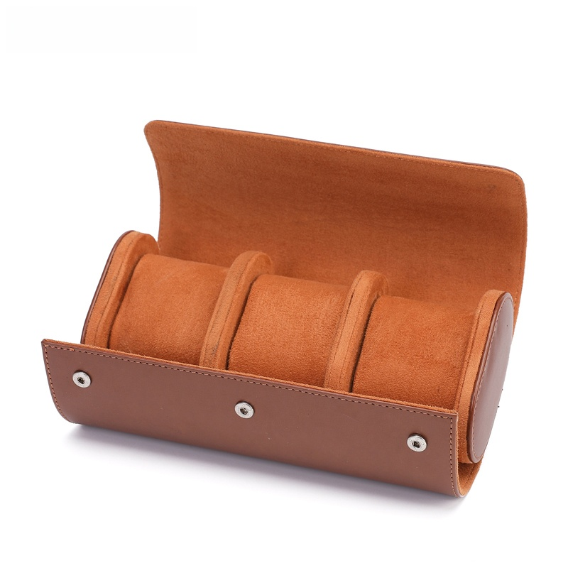 Vintage Leather 3-Slot Men's Watch Box for Travel