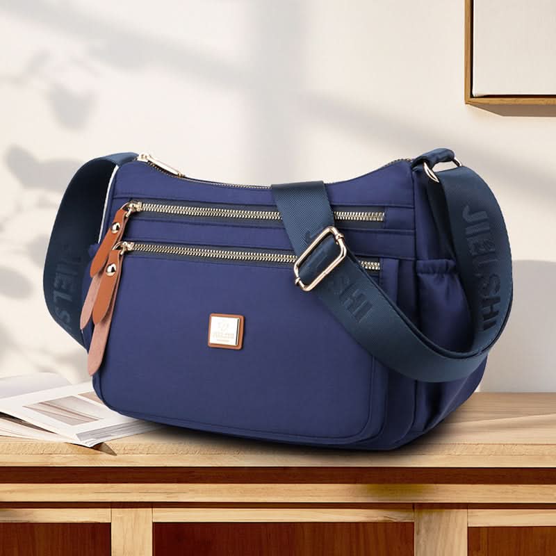 Lightweight Nylon Shoulder Bag with Pockets