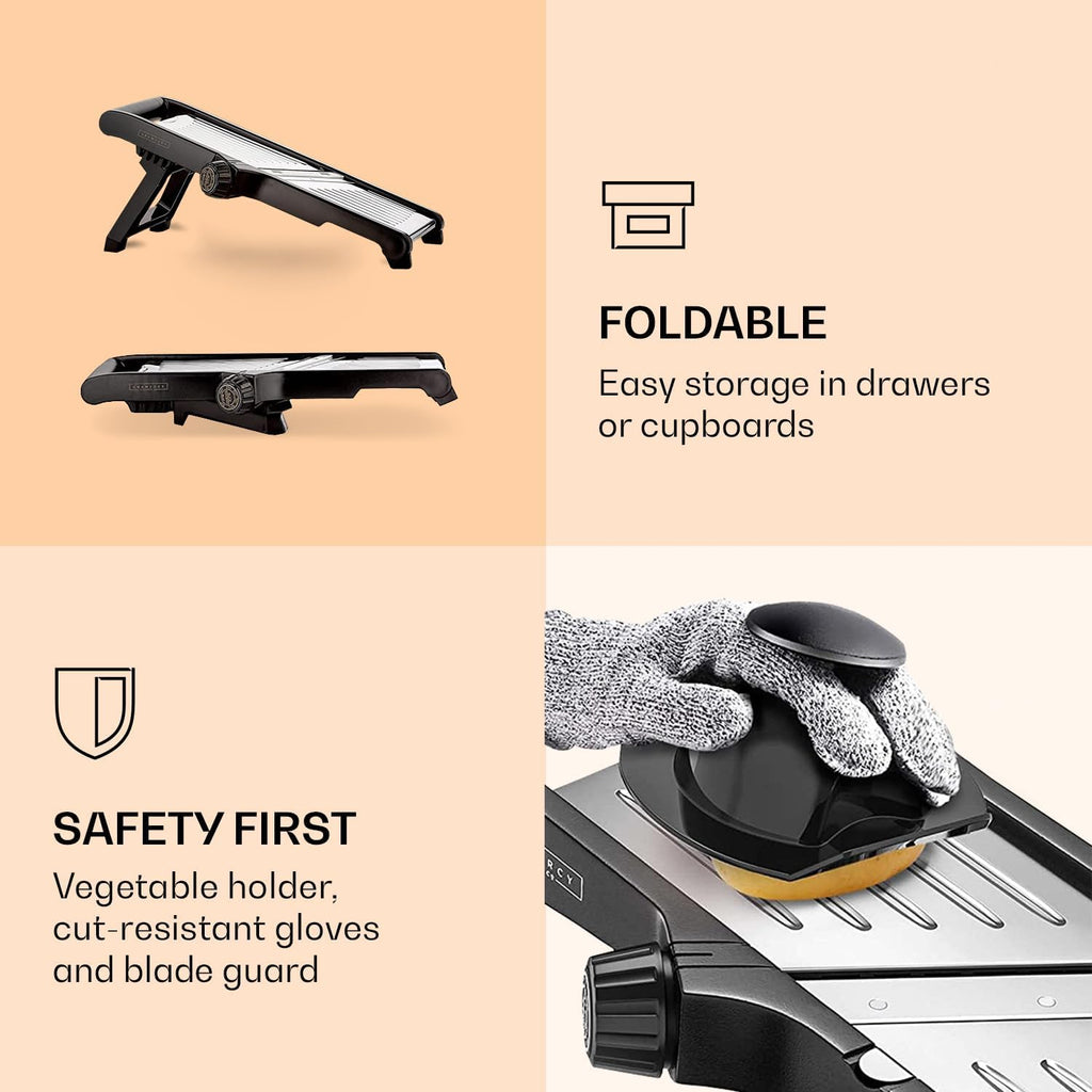 Premium food slicer with cut-resistant gloves