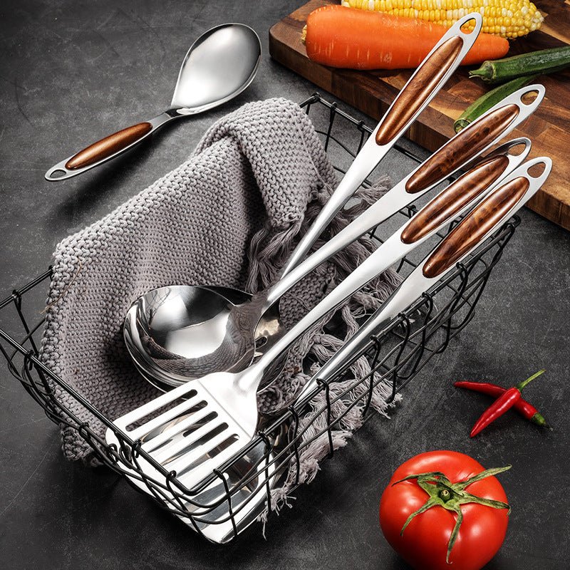 SLEEKPREP Utensil Set – Stainless Steel Cooking Tools with Non-Slip Ergonomic Handles