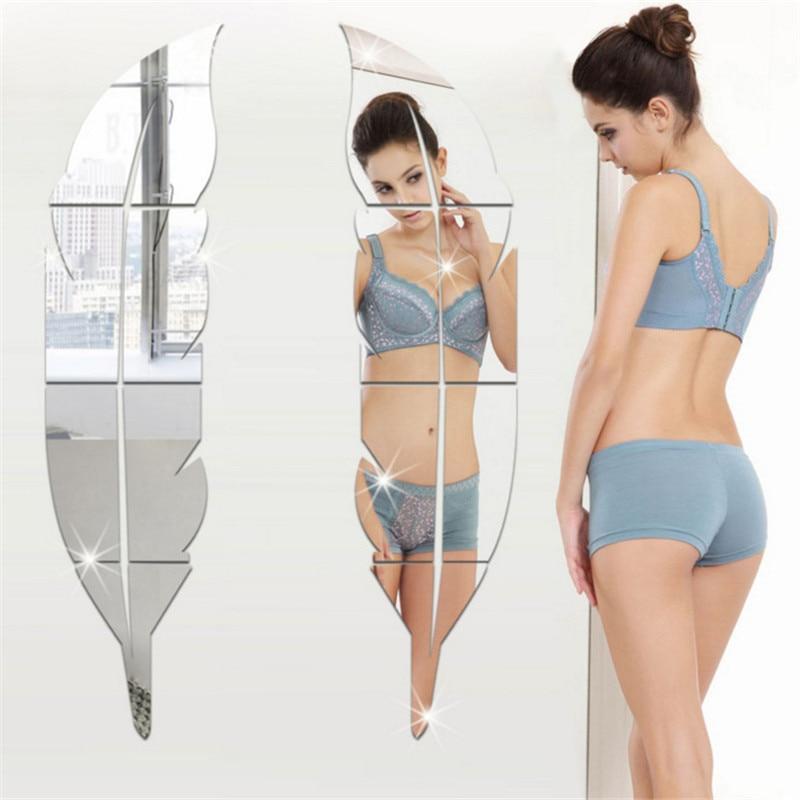 Peel and Stick Feather Mirror