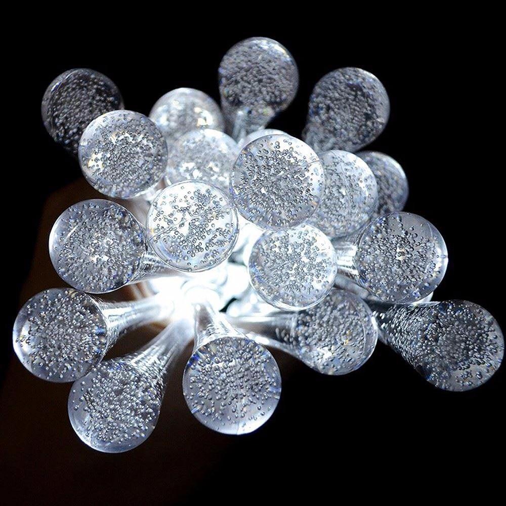LumiDew Solar Drops String Lights | Solar-Powered LED String Lights for Garden & Terrace | Warm White, White & Multicolor