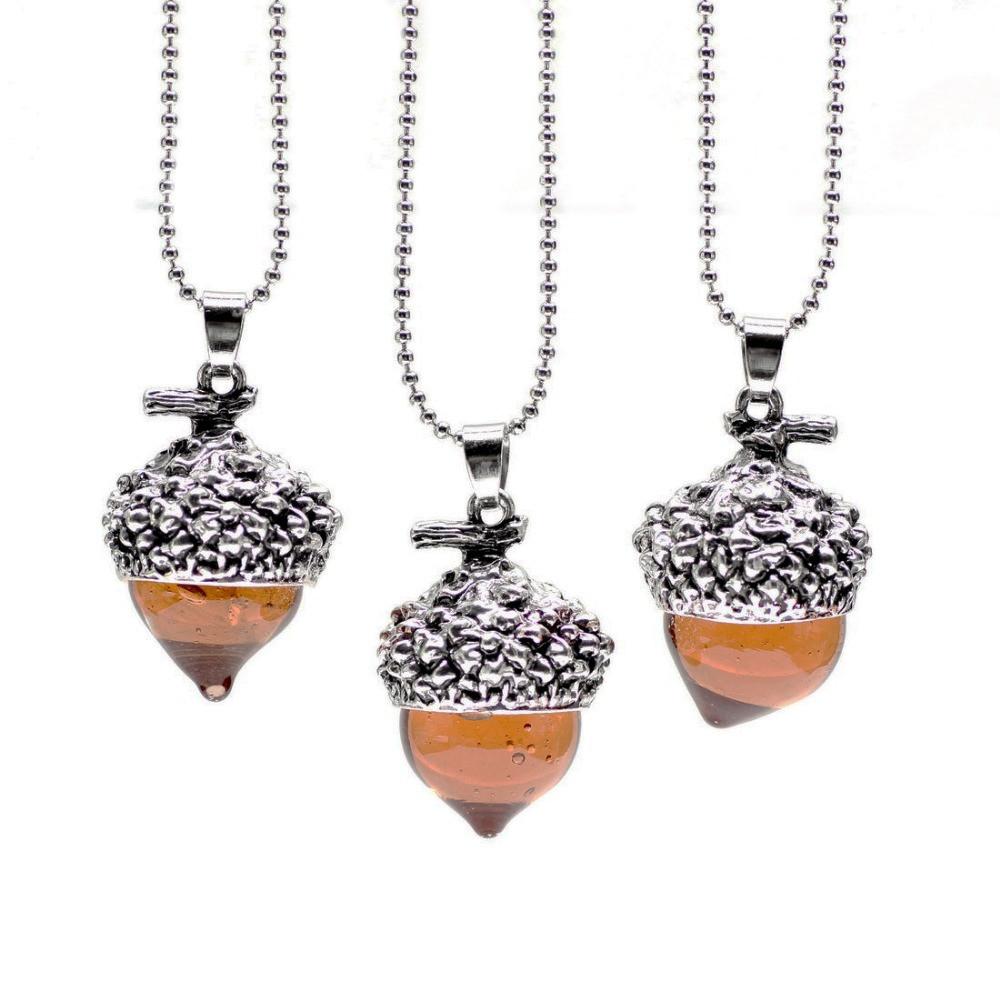 Glass Acorn Necklace