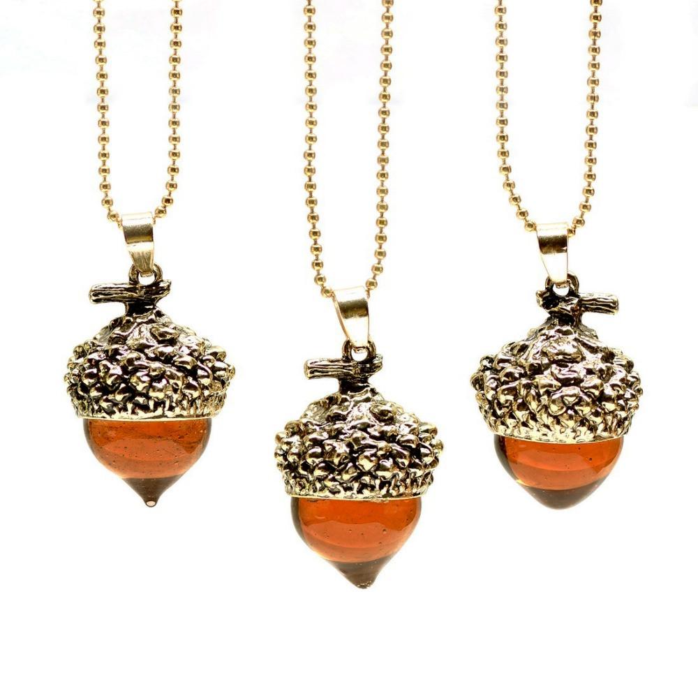 Glass Acorn Necklace