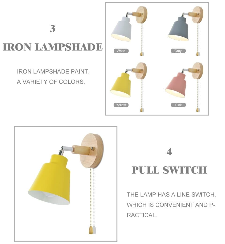 Rotatable Collin Wall Light with Pull Chain Switch