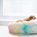 Beef Rainbow Extra Plush Calming Donut Dog Beds