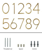 Gold Modern House Numbers