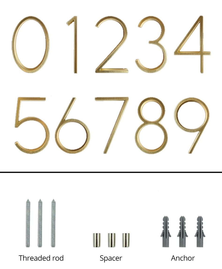 Gold Modern House Numbers