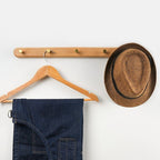 WandHout – Minimalistic wooden wall coat rack with brass hooks