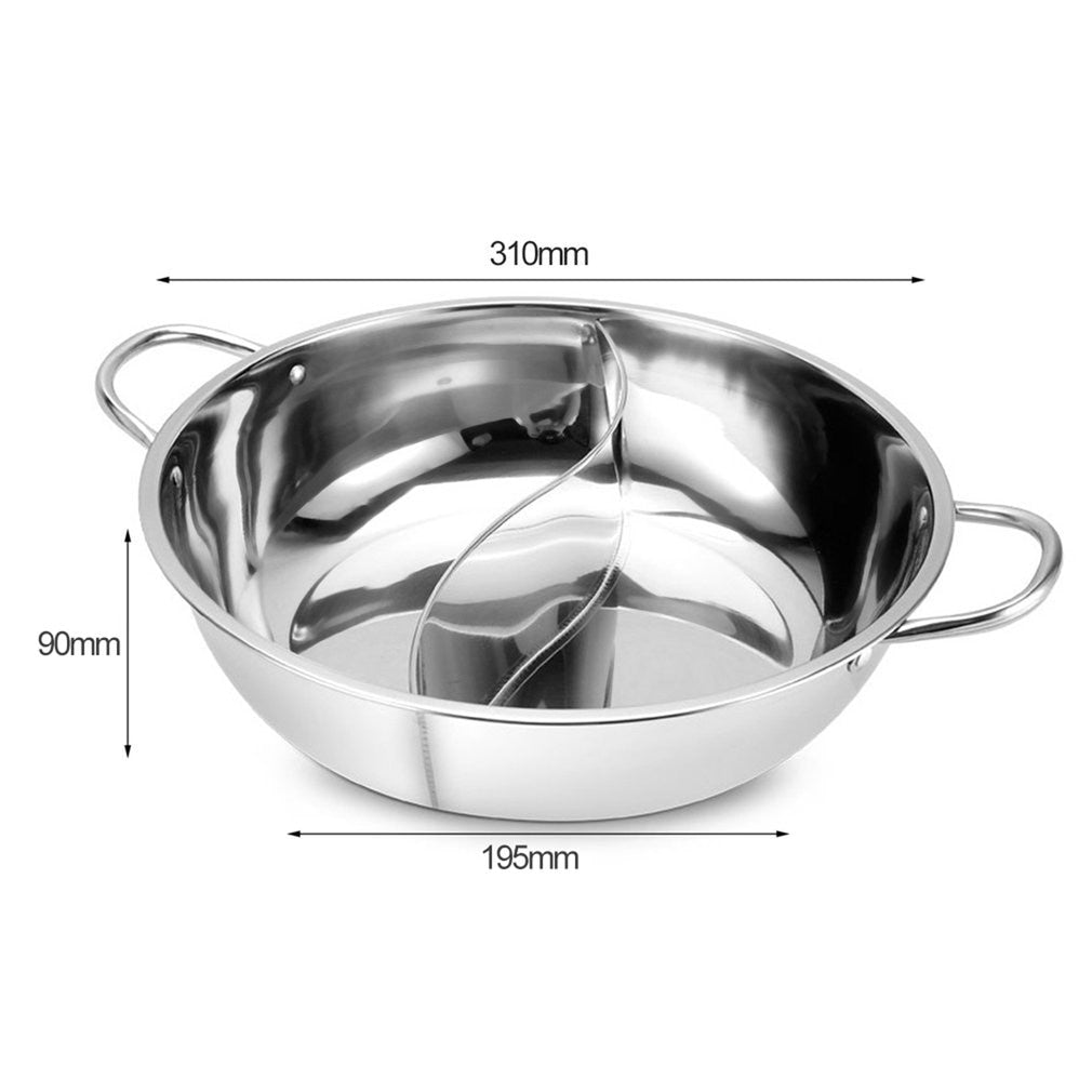 Hot Pot Twin Split Stainless Steel Pan