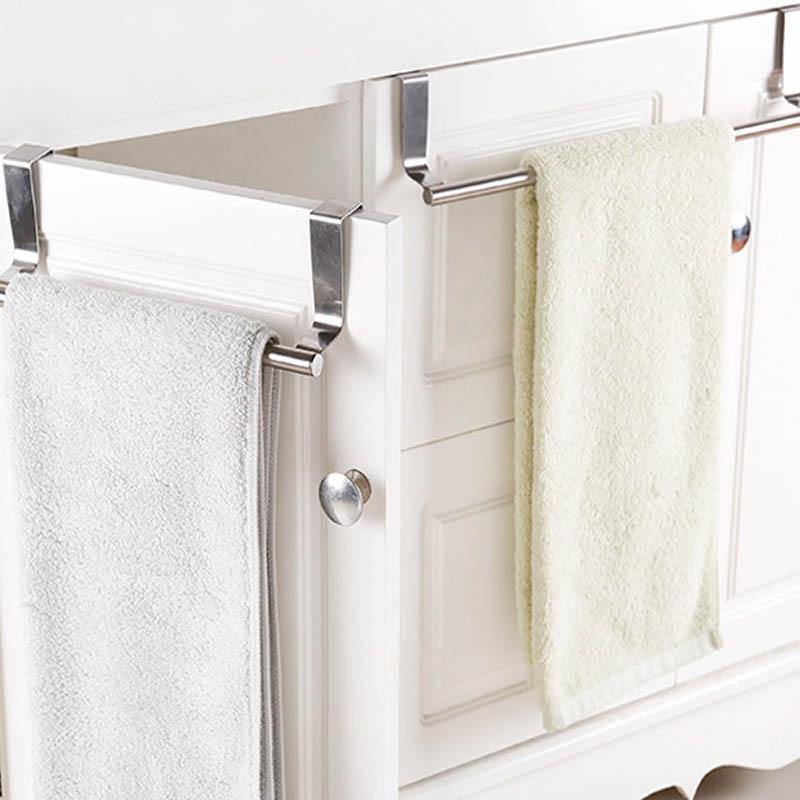 Towel holder made of stainless steel for cabinet doors