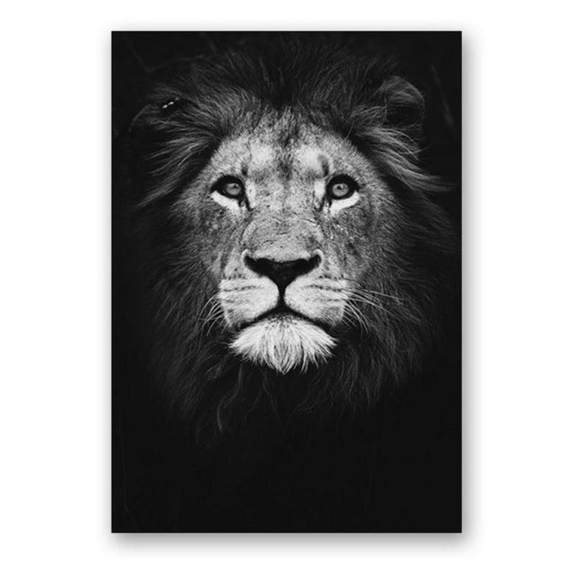 Nature Wild Animals Africa Wildlife Black White - Canvas Wall Art Painting