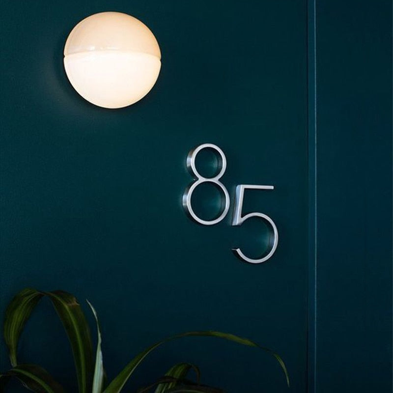 Silver modern house numbers
