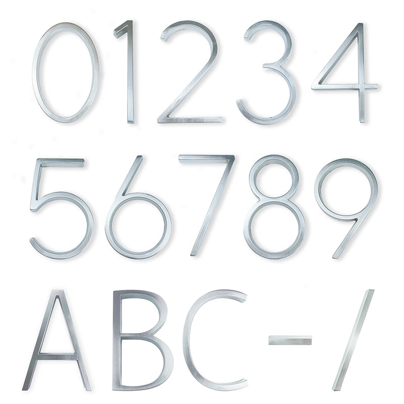 Silver modern house numbers