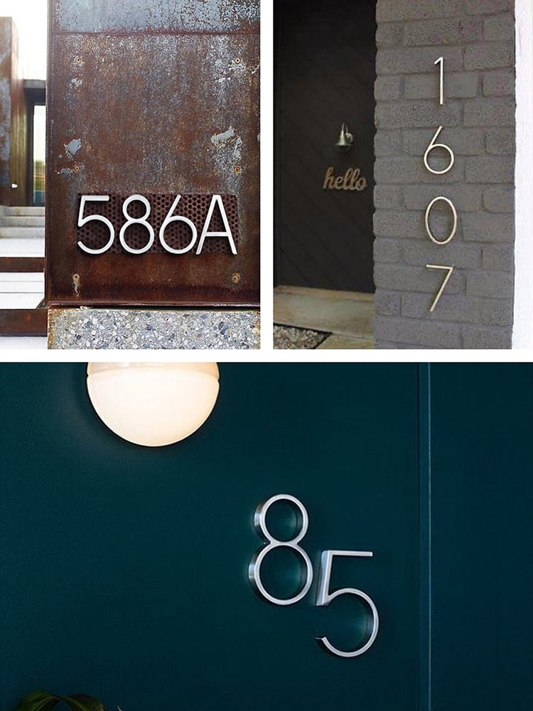 Silver modern house numbers