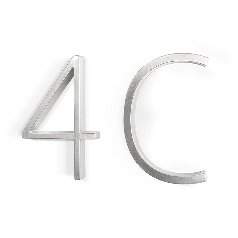 Silver modern house numbers