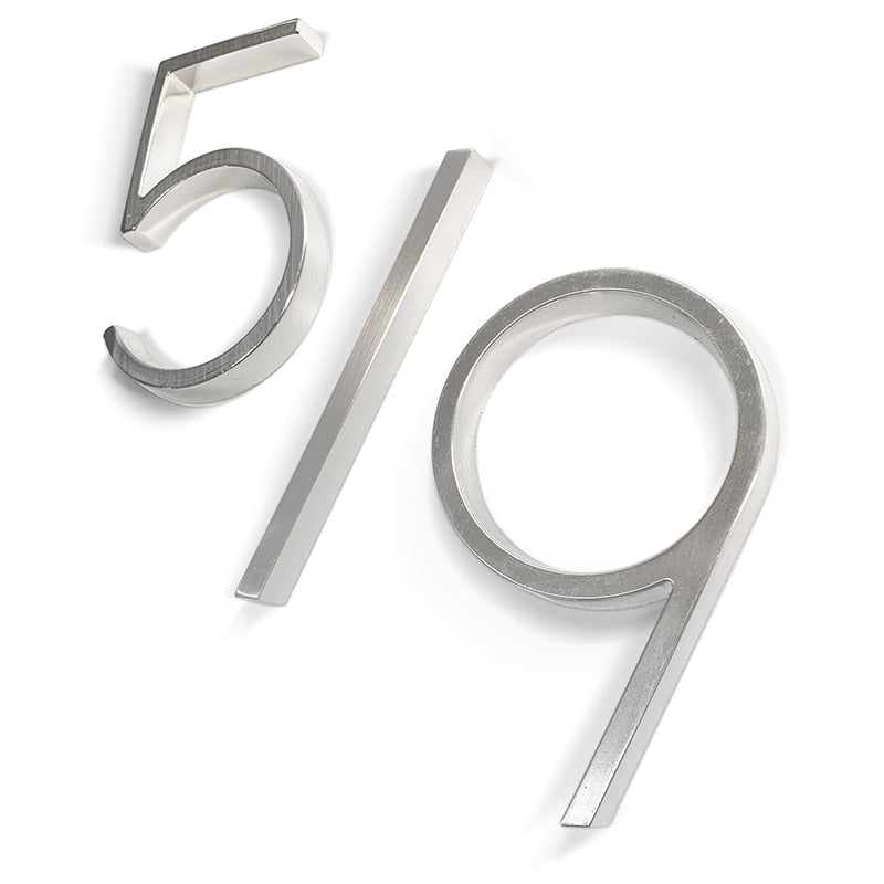 Silver modern house numbers