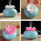 Lotiscent | Ceramic Lotus Aroma Humidifier – Ultrasonic Essential Oil Diffuser for Relaxation & Wellness
