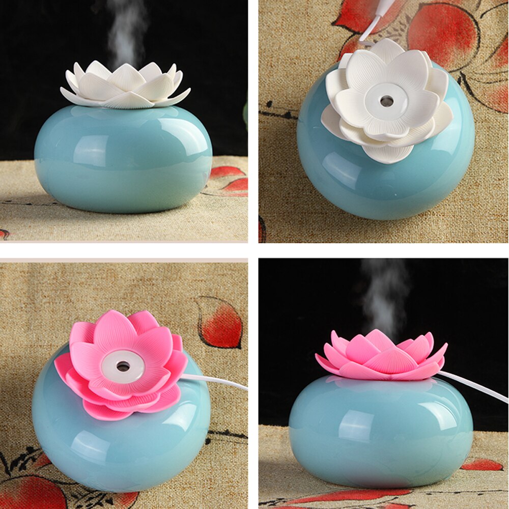 Lotiscent | Ceramic Lotus Aroma Humidifier – Ultrasonic Essential Oil Diffuser for Relaxation & Wellness