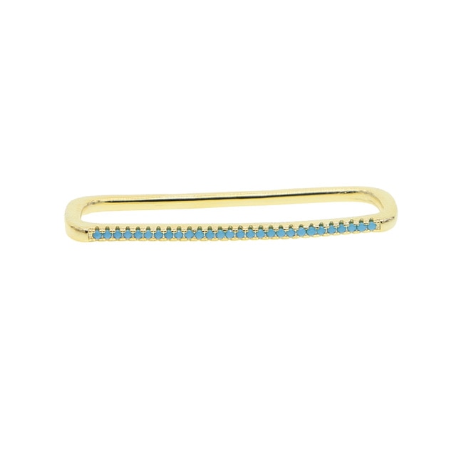1 piece ear white rainbow cz rectangle cuff earring