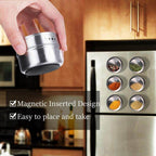 Magnetic Stainless Steel Seasoning Spice Jar Set