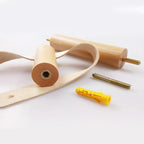 High-Quality Toilet Paper Holder | Oak & Faux Leather | Minimalist Bathroom Design
