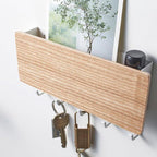 KeyOrganize Wood Key Holder Wall Shelf | Multifunctional & Stylish | Wall Decor & Storage