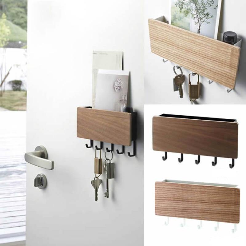 KeyOrganize Wood Key Holder Wall Shelf | Multifunctional & Stylish | Wall Decor & Storage