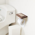 WoodNest - Stylish Wooden Toilet Roll Holder with Storage