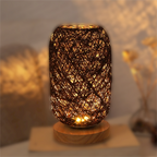 Table lamp made of rattan wood