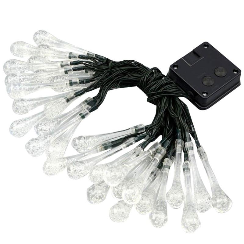 LumiDew Solar Drops String Lights | Solar-Powered LED String Lights for Garden & Terrace | Warm White, White & Multicolor