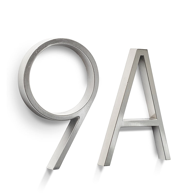 Silver modern house numbers