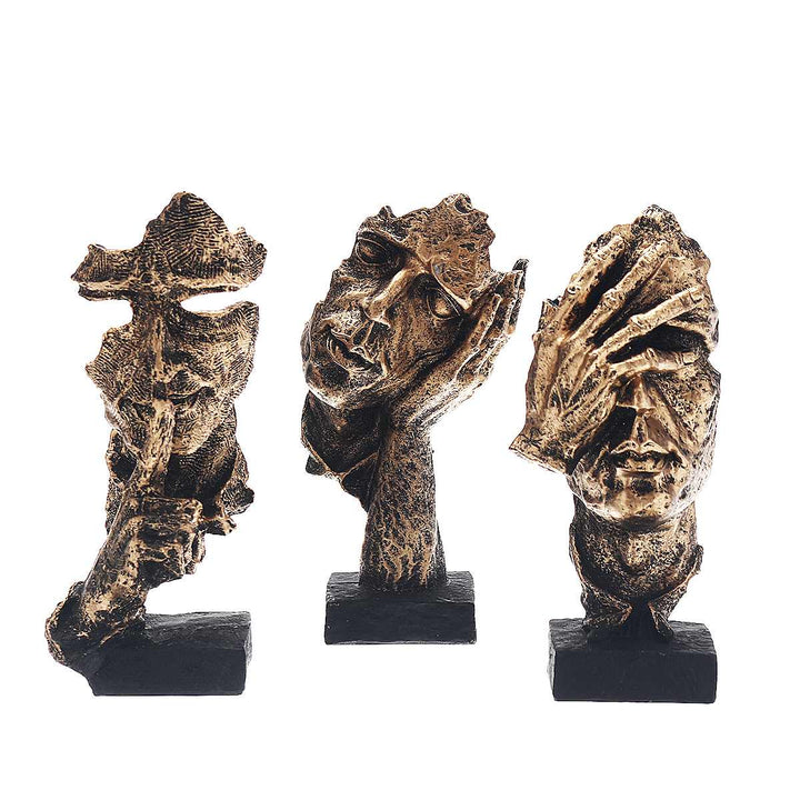 Abstract Gold Sculpture "NordicLine" – Modern Scandinavian Decoration