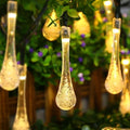 LumiDew Solar Drops String Lights | Solar-Powered LED String Lights for Garden & Terrace | Warm White, White & Multicolor