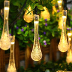 LumiDew Solar Drops String Lights | Solar-Powered LED String Lights for Garden & Terrace | Warm White, White & Multicolor