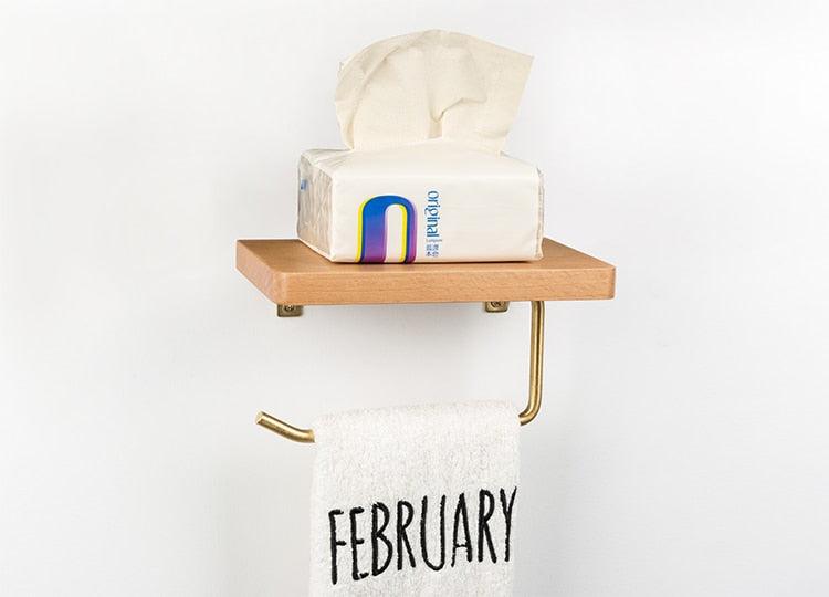 WoodNest - Stylish Wooden Toilet Roll Holder with Storage