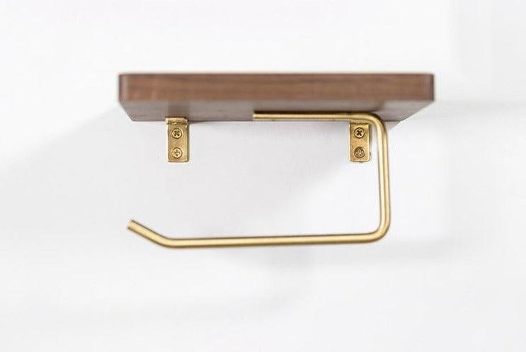 WoodNest - Stylish Wooden Toilet Roll Holder with Storage