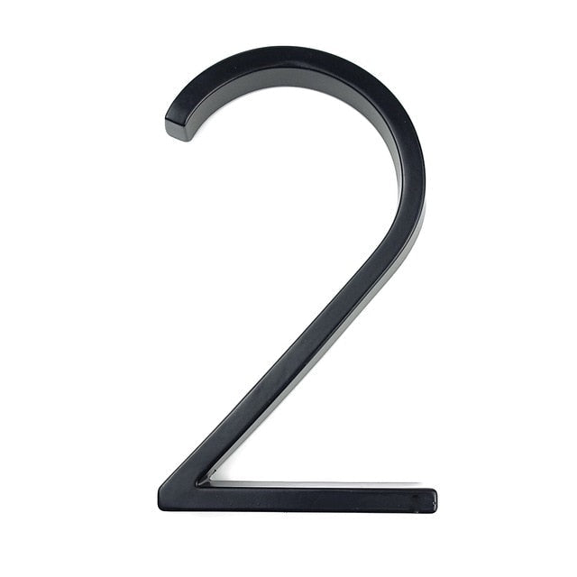 Royelux Modern House Numbers - Stainless Zinc Alloy, Black Finish, 5" High