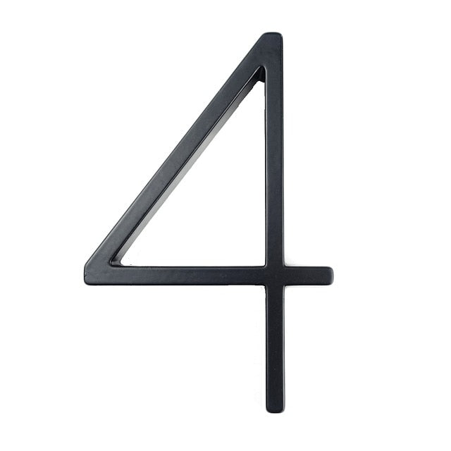 Royelux Modern House Numbers - Stainless Zinc Alloy, Black Finish, 5" High