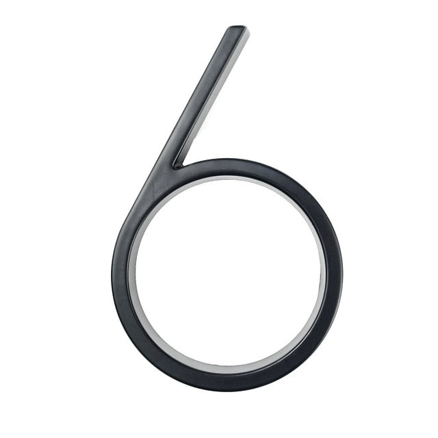 Royelux Modern House Numbers - Stainless Zinc Alloy, Black Finish, 5" High