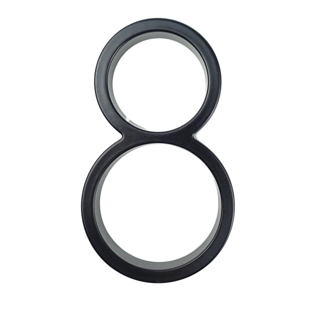 Royelux Modern House Numbers - Stainless Zinc Alloy, Black Finish, 5" High