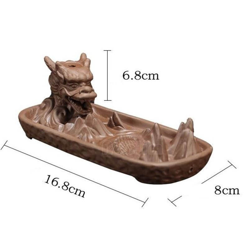 Ceramic Dragon Censer Smoke Backflow Incense Burner
