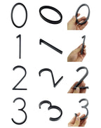 Royelux Modern House Numbers - Stainless Zinc Alloy, Black Finish, 5" High