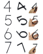 Royelux Modern House Numbers - Stainless Zinc Alloy, Black Finish, 5" High