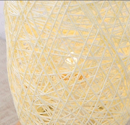Table lamp made of rattan wood