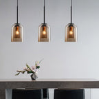 Double glass pendant light