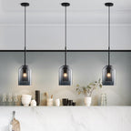 Double glass pendant light