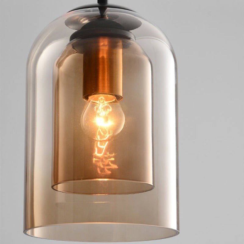 Double glass pendant light