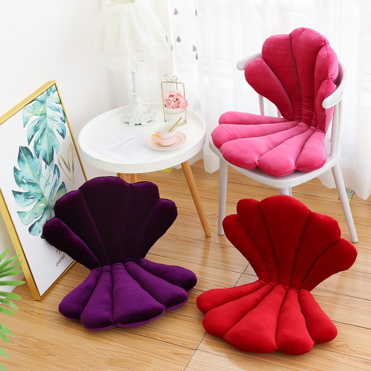 Velvet Shell Seat Cushion